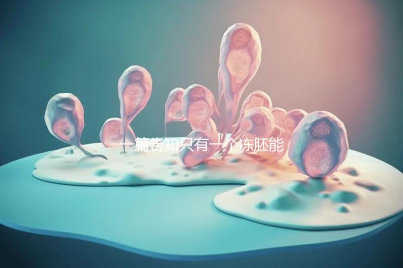 一篇告知只有一個凍胚能否移植，機會有多大做之前都看看