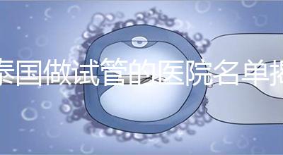 泰國做試管的醫院名單揭曉，一覽頂尖機構，輕松幫你選擇！